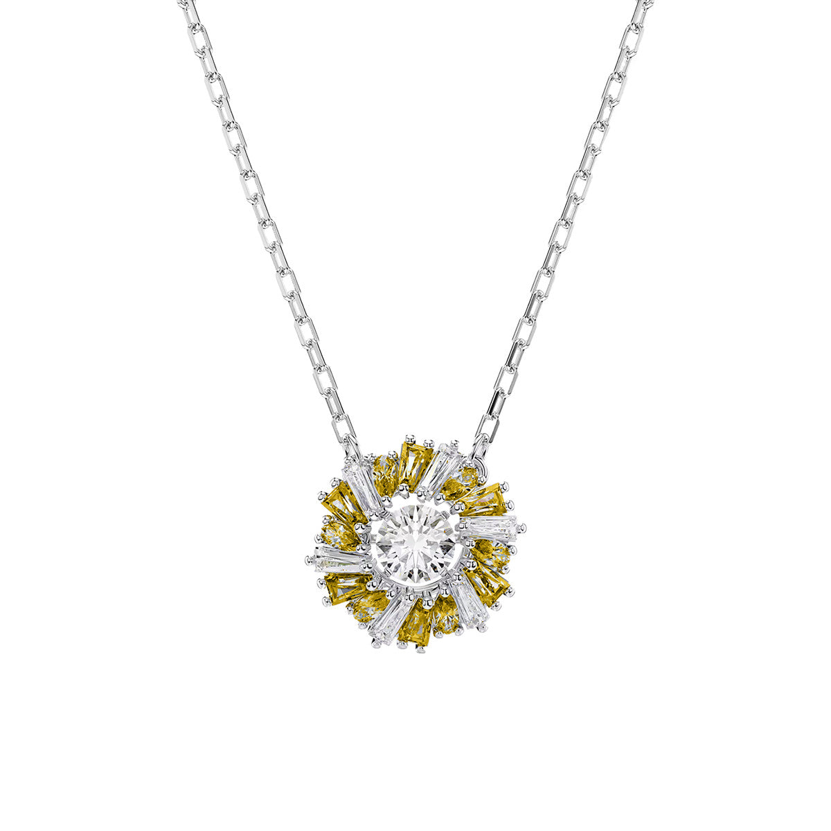 Sapphire Halo Radiant Diamond Necklace