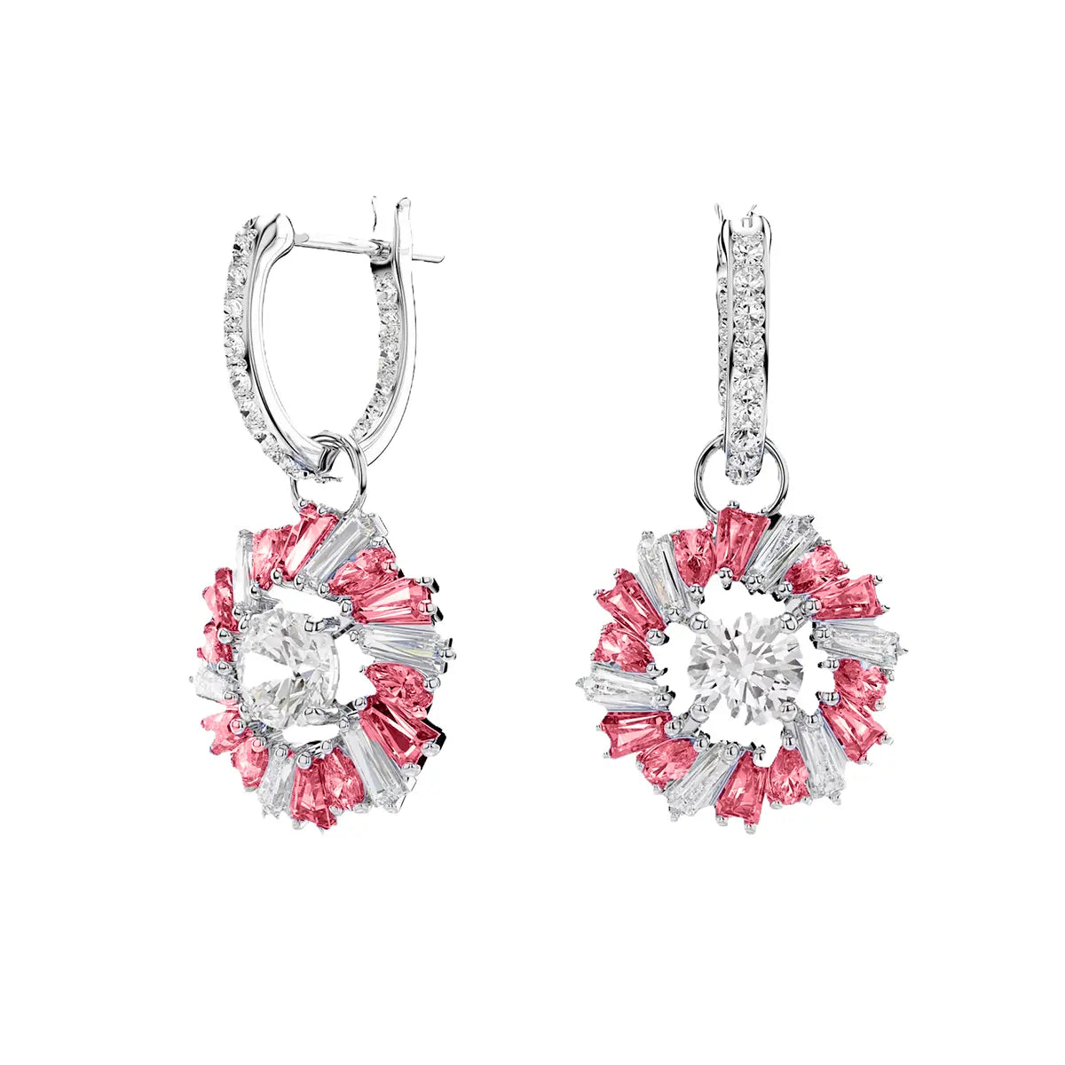 Sapphire Halo Radiant Drop Earrings