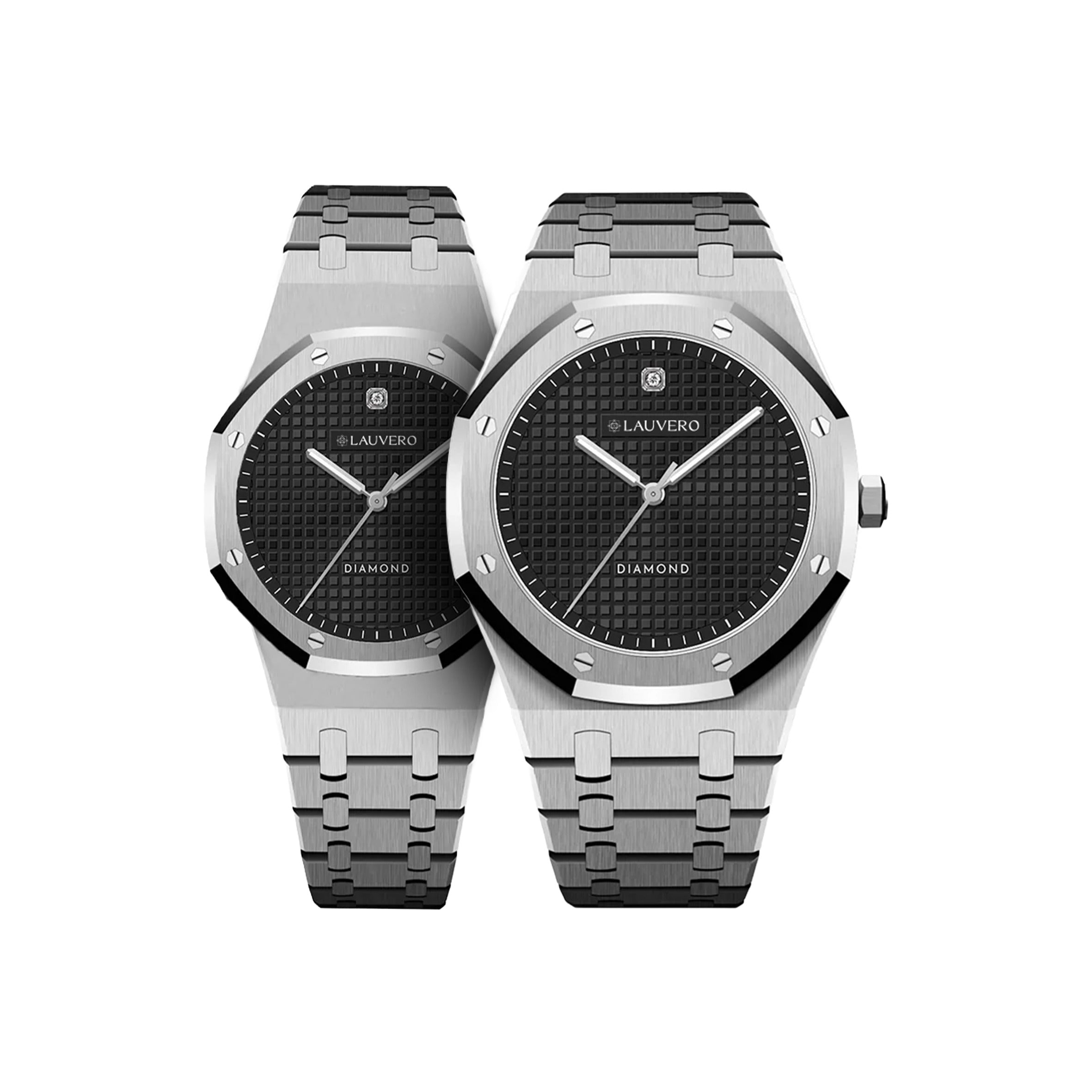 ساعة إكليبس دايموند سوداء فاخرة للنساء