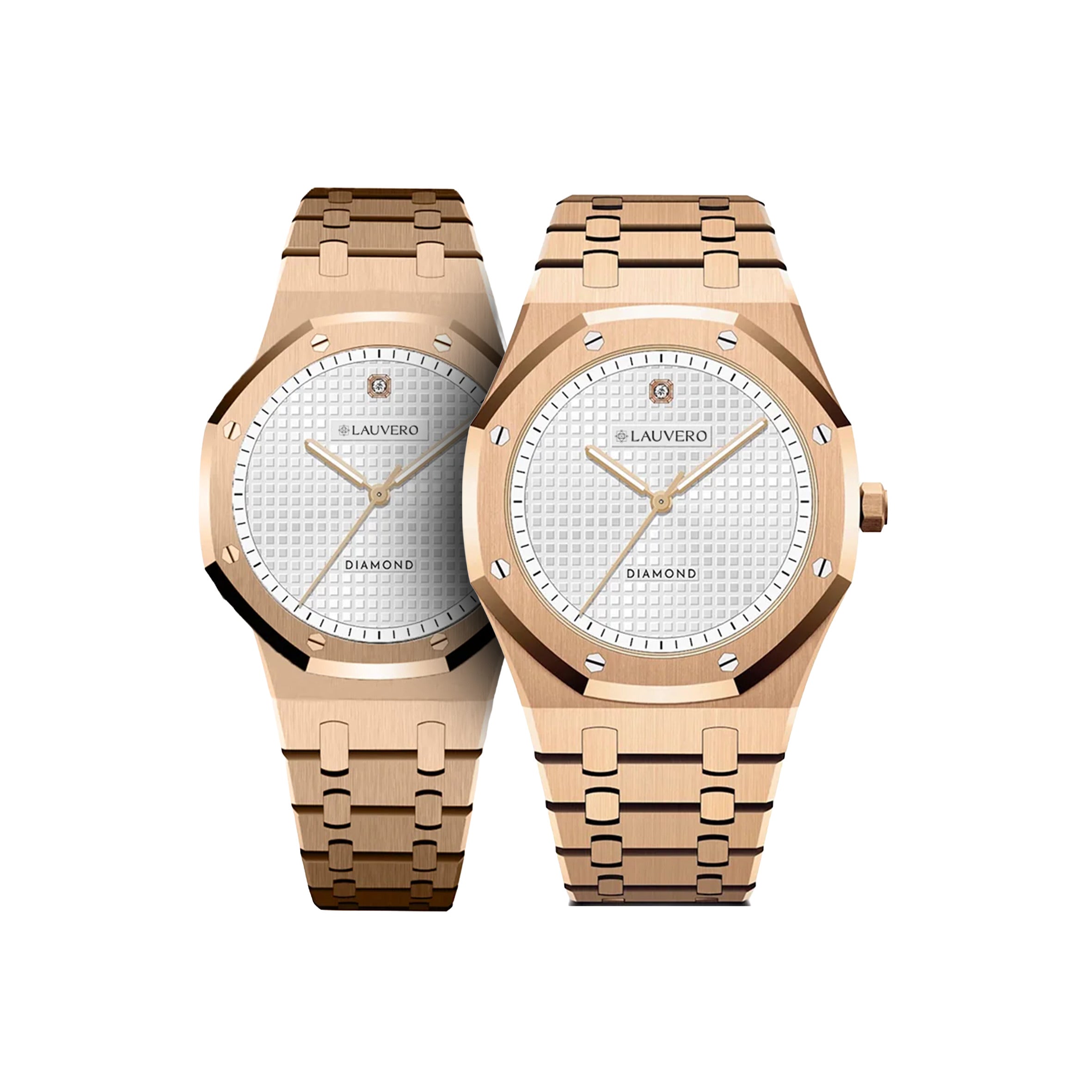 ساعة إكليبس دايموند من الذهب الوردي