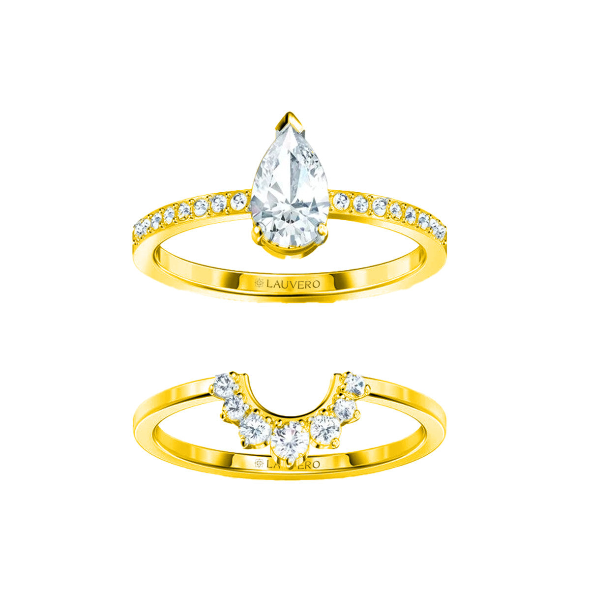 Frozen Elegance Yellow Gold Ring