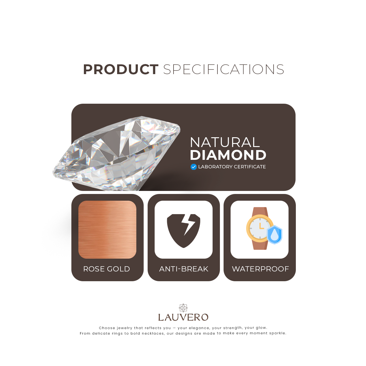 ساعة إكليبس دايموند من الذهب الوردي