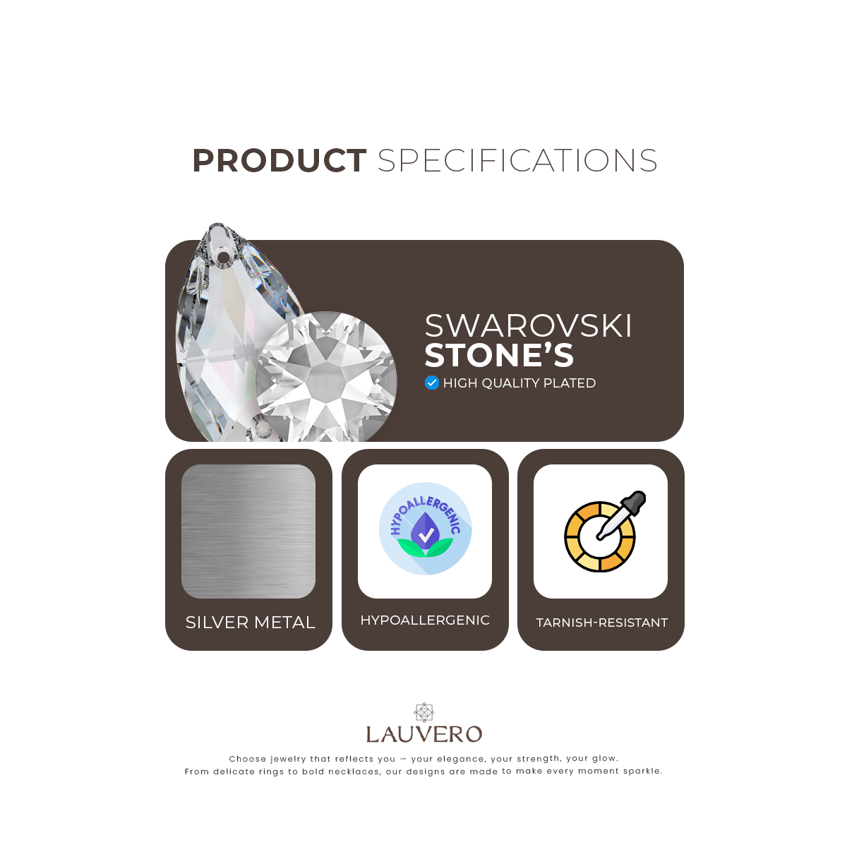 Midnight Glow Silver Swarovski Ring