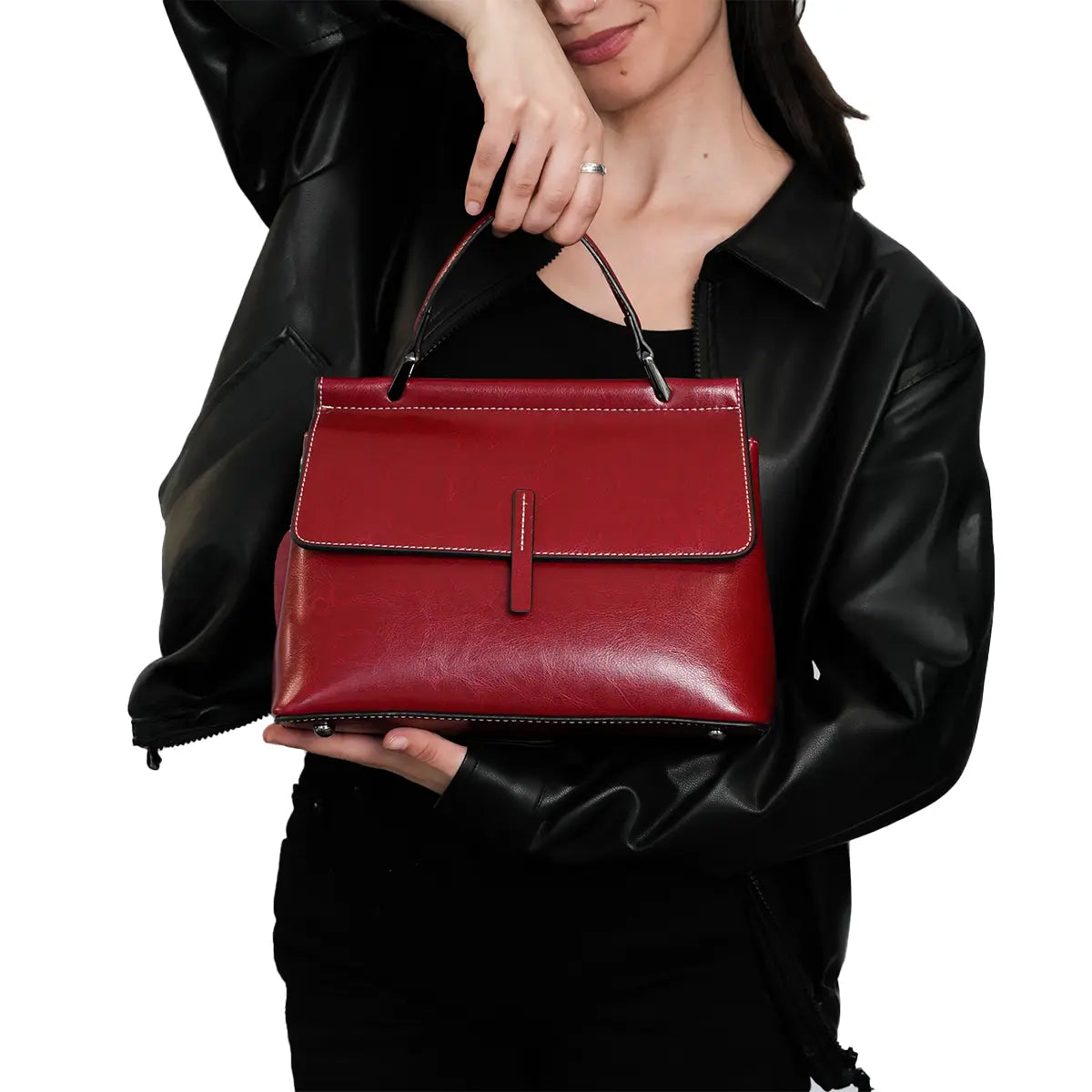 Satin Soirée Leather Burgundy Bags for Ladies