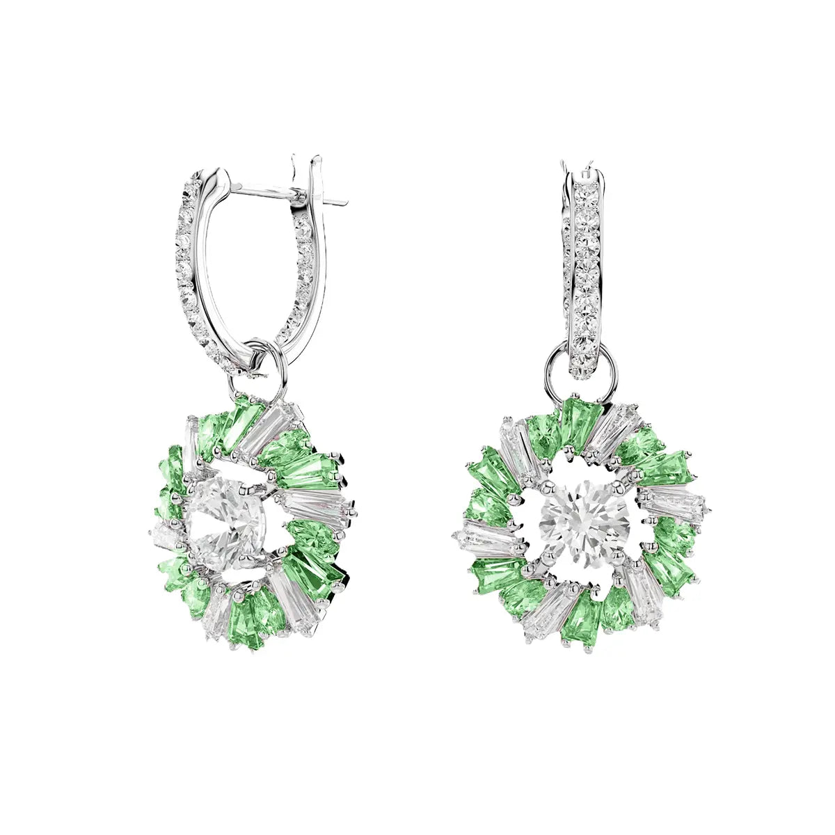 Sapphire Halo Radiant Drop Earrings