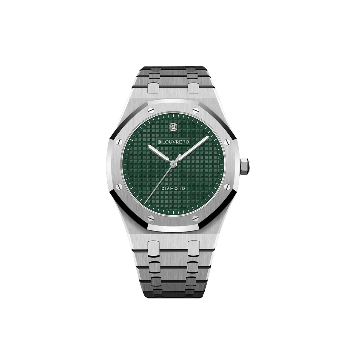 Eclipse Diamond Green Silver Watch