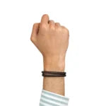 Apex Braid Brown Leather Bracelets