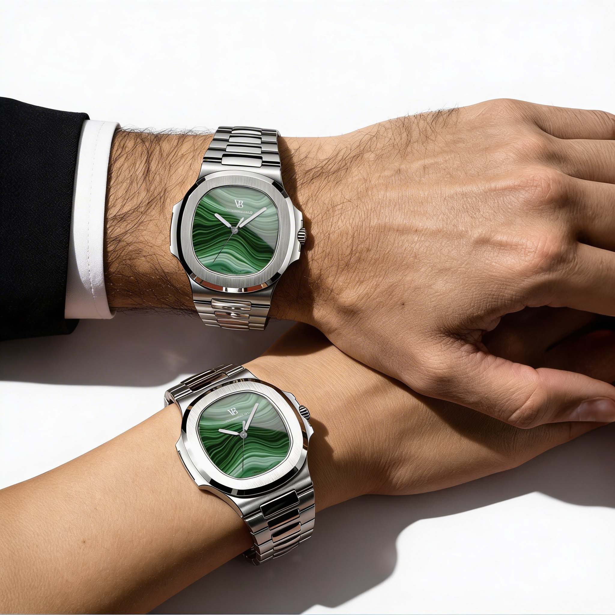 Valeria Bellucci Green Gemstone Watch for Men