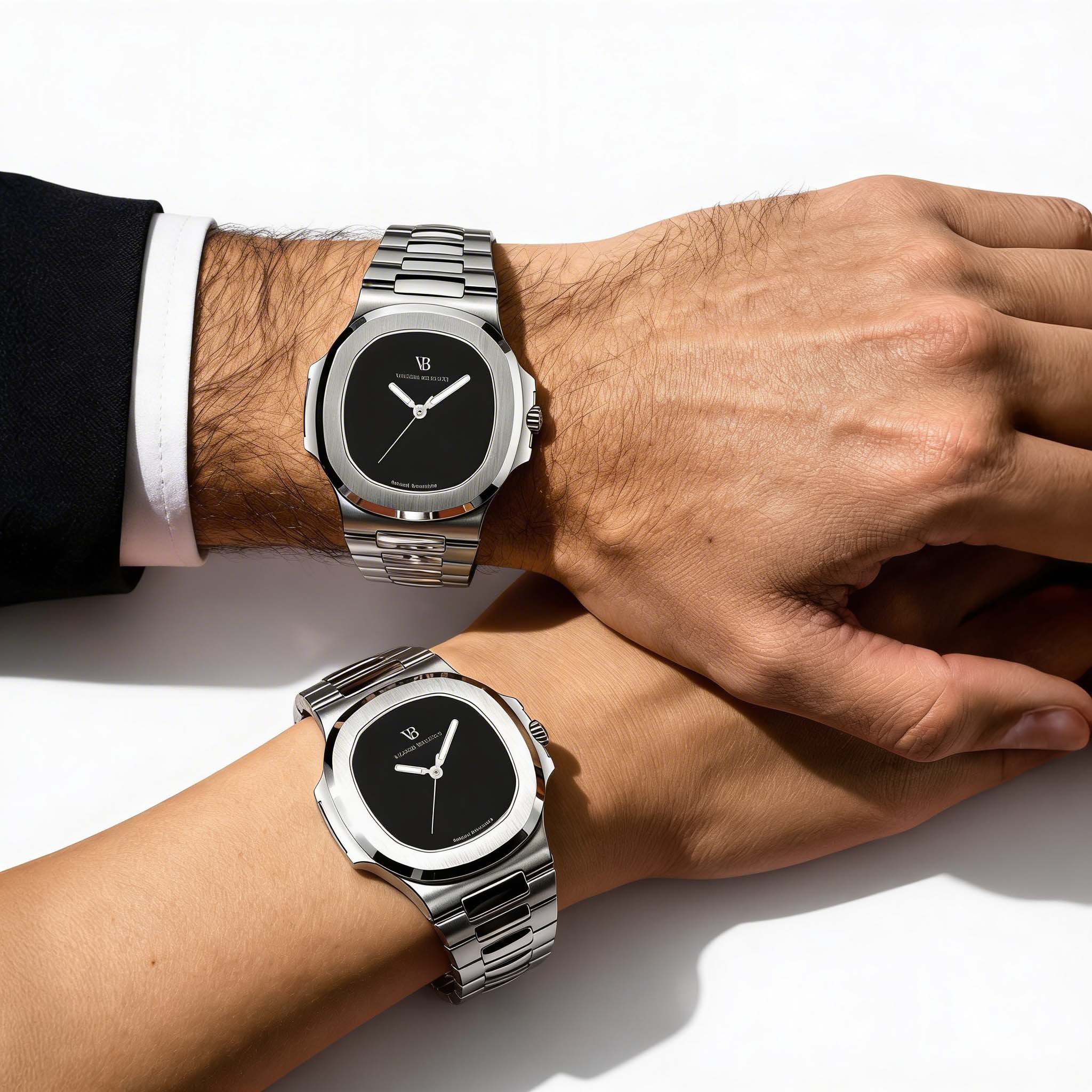 Valeria Bellucci Black Gemstone Watch for Men