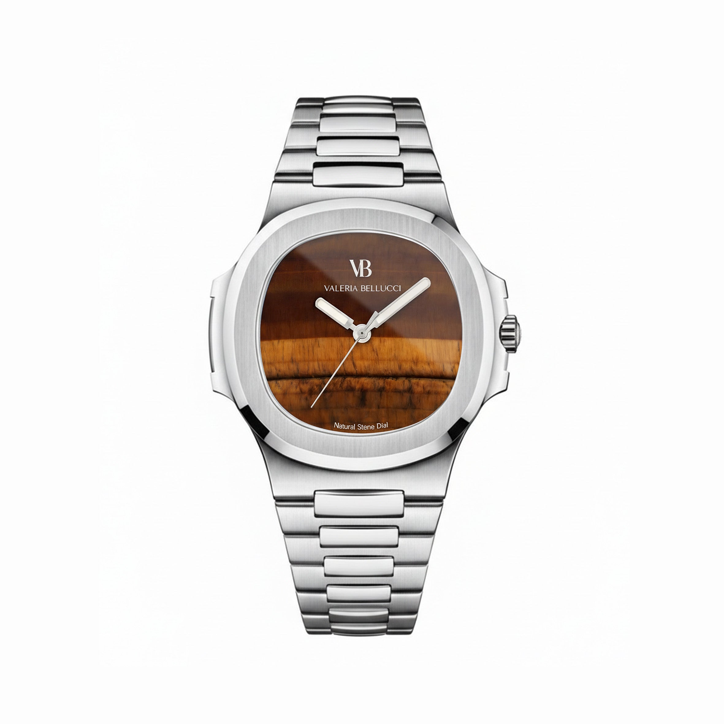 Valeria Bellucci Brown Gemstone Watch for Men Women