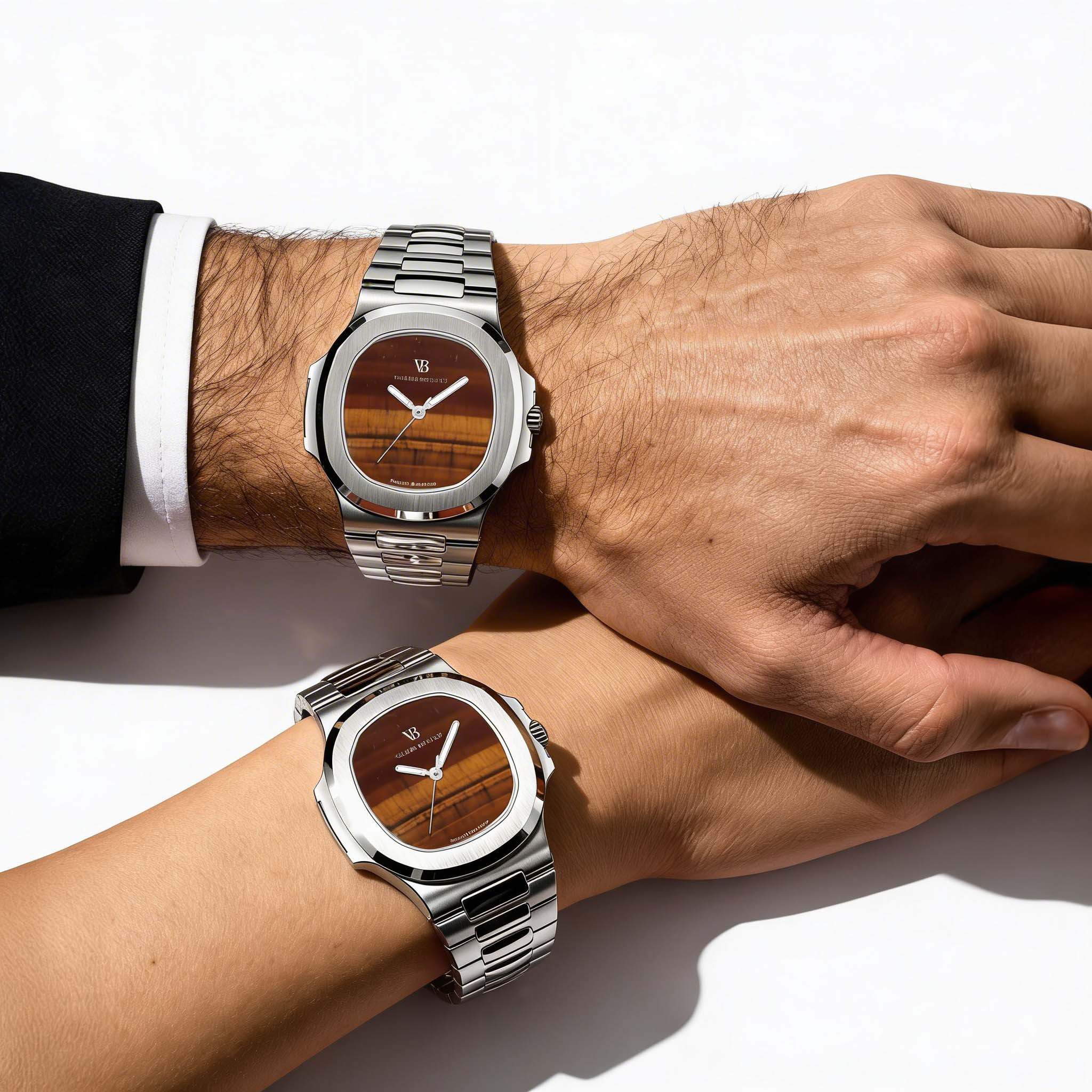 Valeria Bellucci Brown Gemstone Watch for Men Women