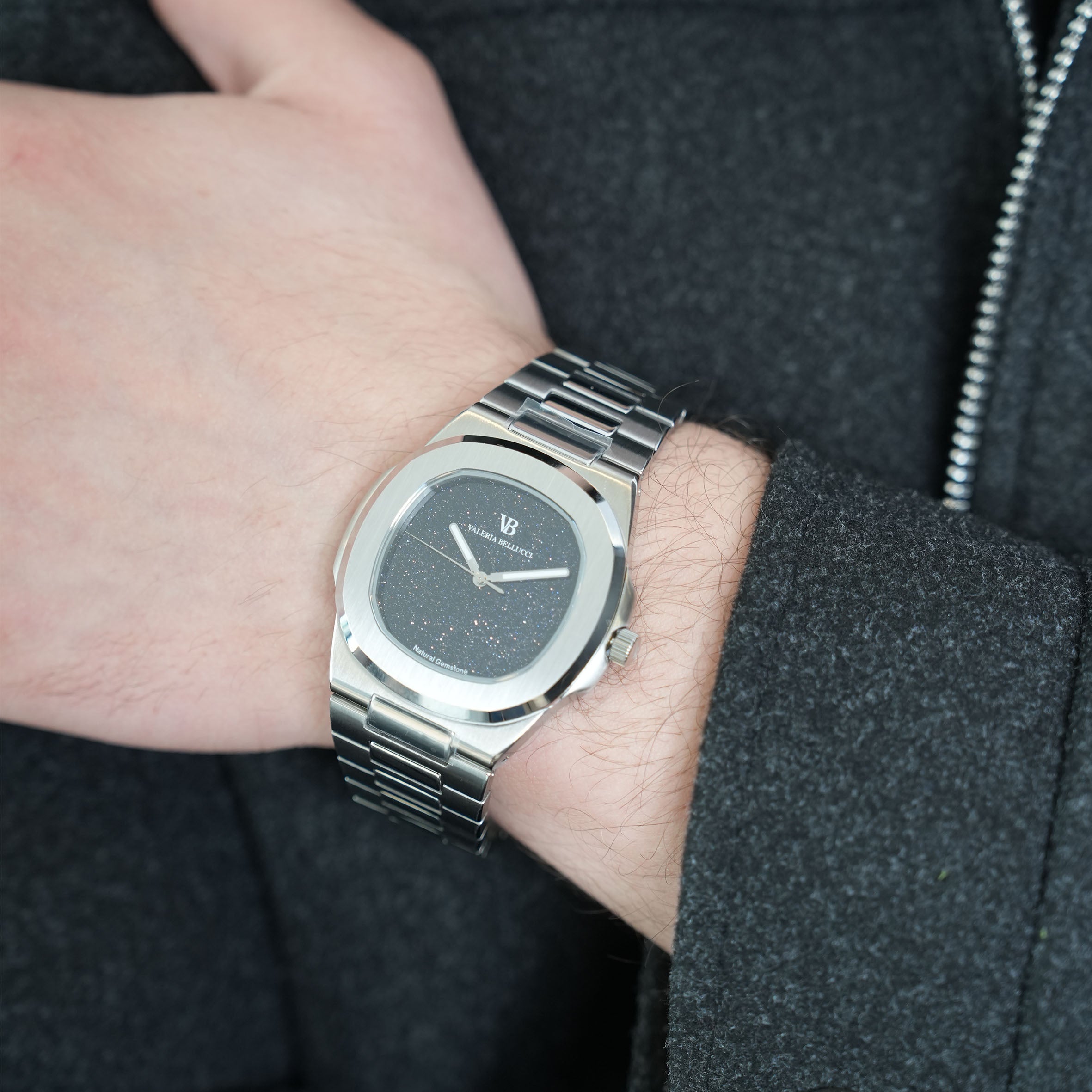 Valeria Bellucci Navy Blue Gemstone Watch for Men