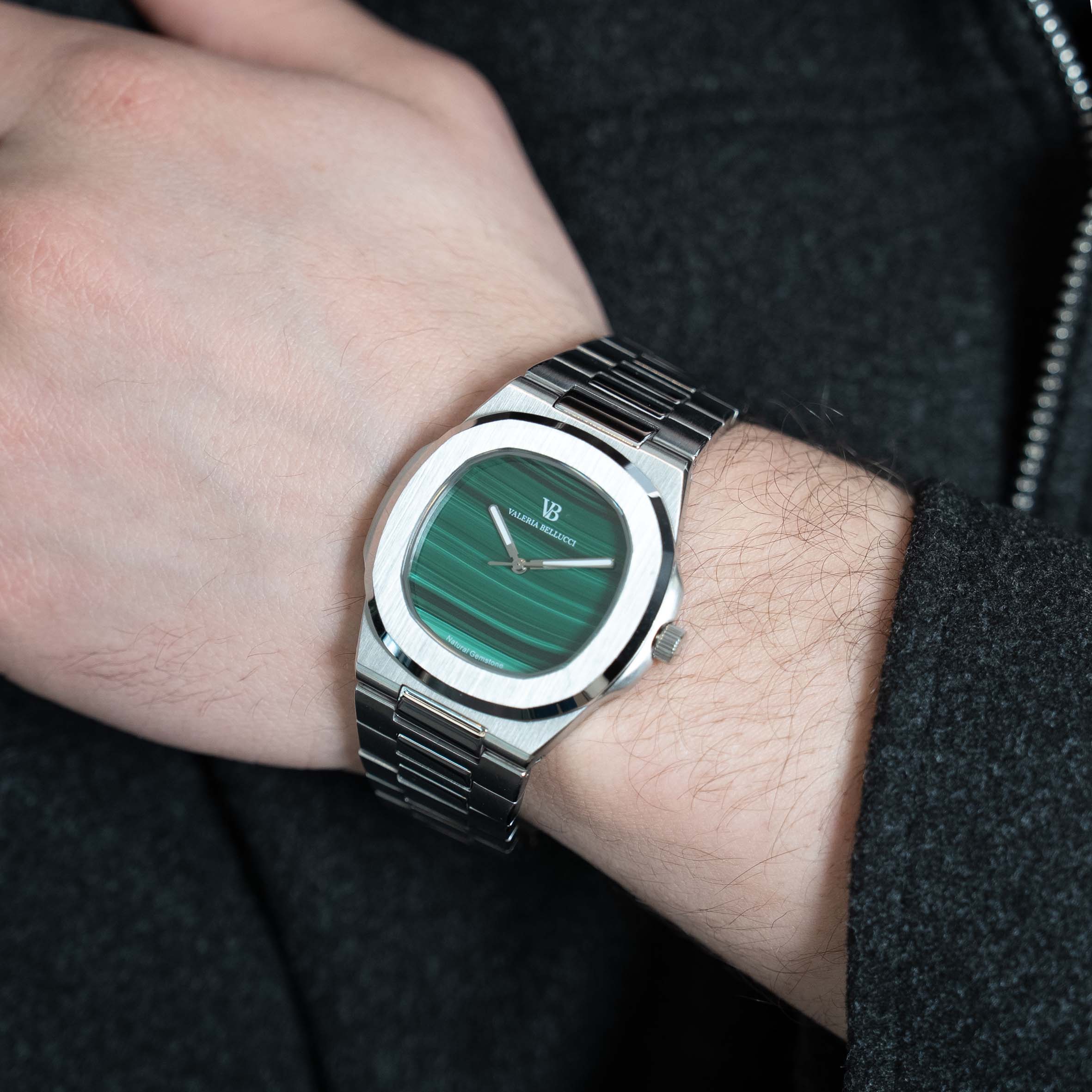 Valeria Bellucci Green Gemstone Watch for Men