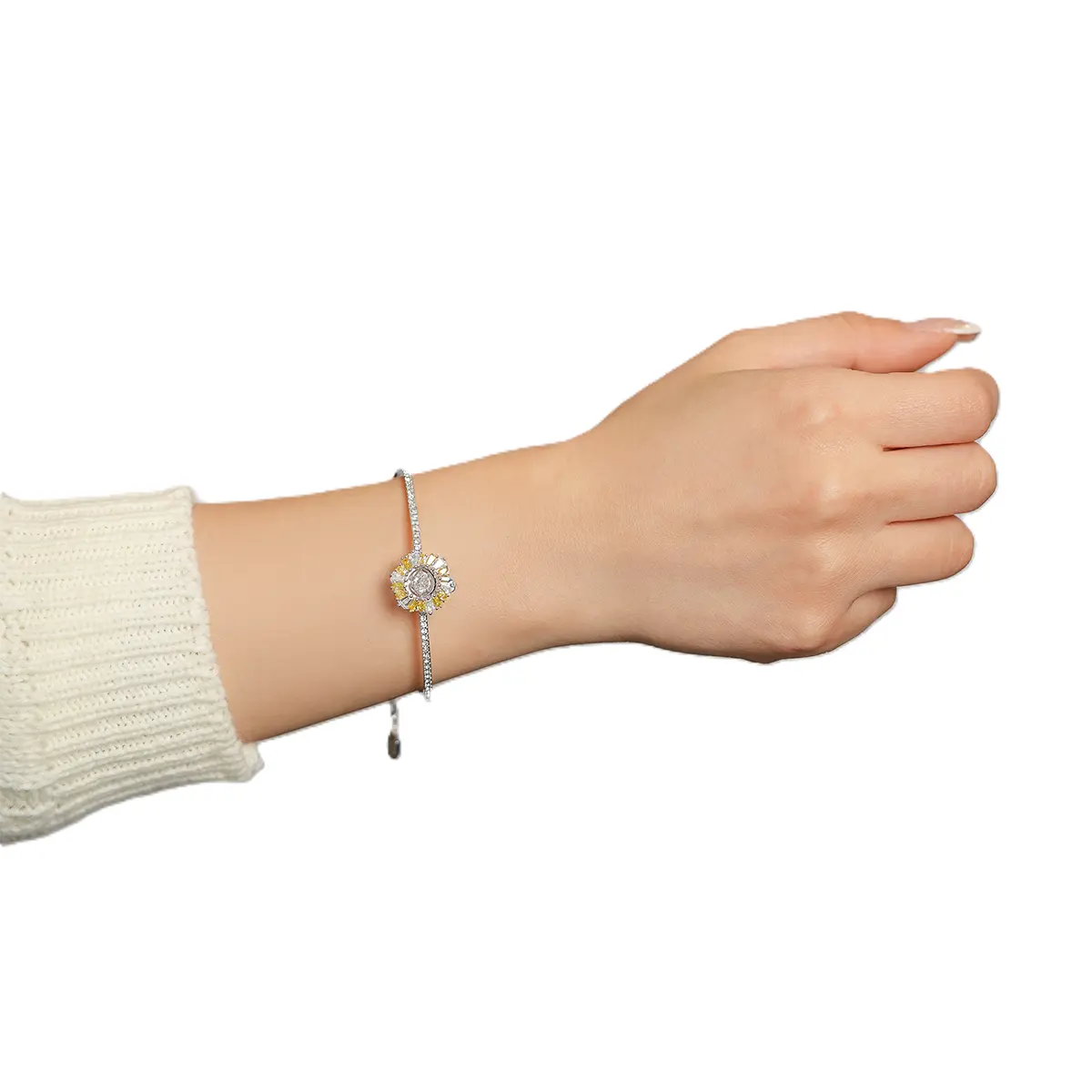 Sapphire Halo Radiant Bracelet for Women
