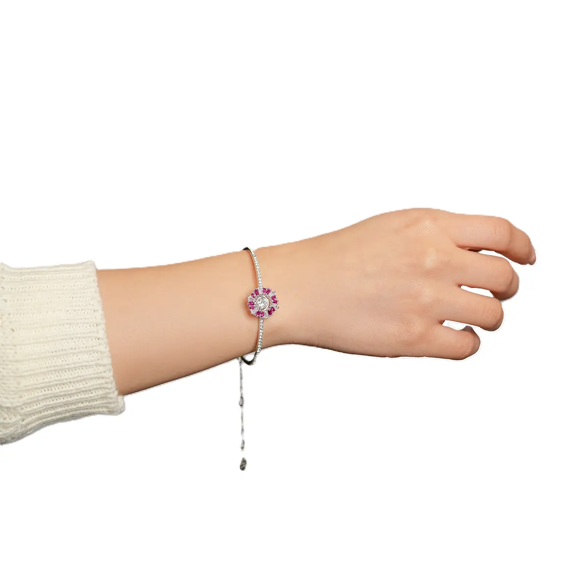 Sapphire Halo Radiant Bracelet for Women