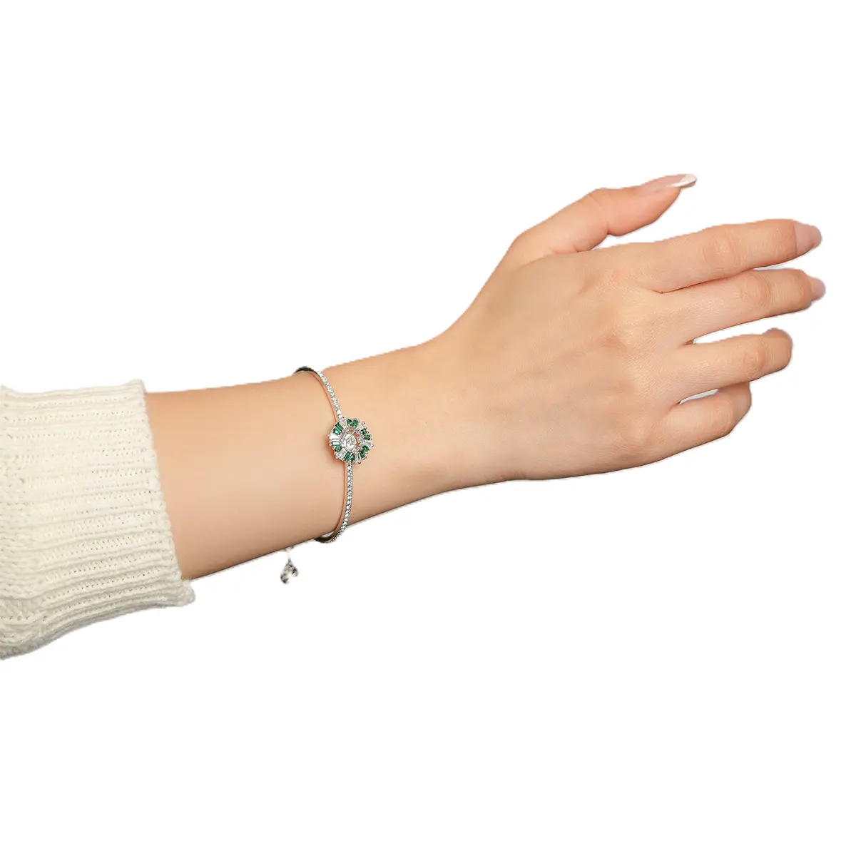 Sapphire Halo Radiant Bracelet for Women