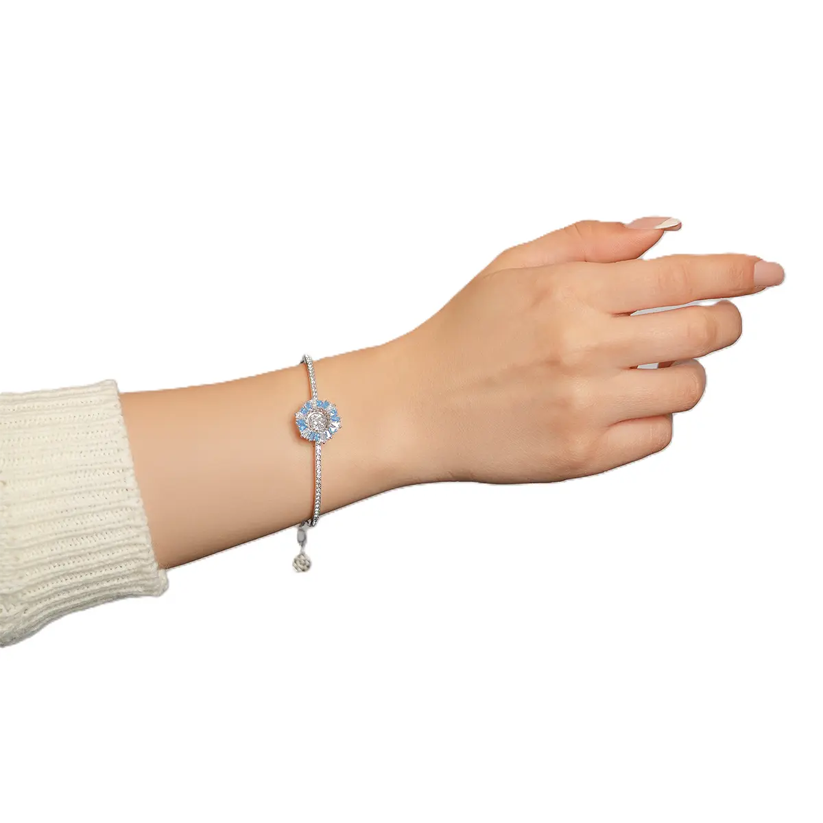 Sapphire Halo Radiant Bracelet for Women