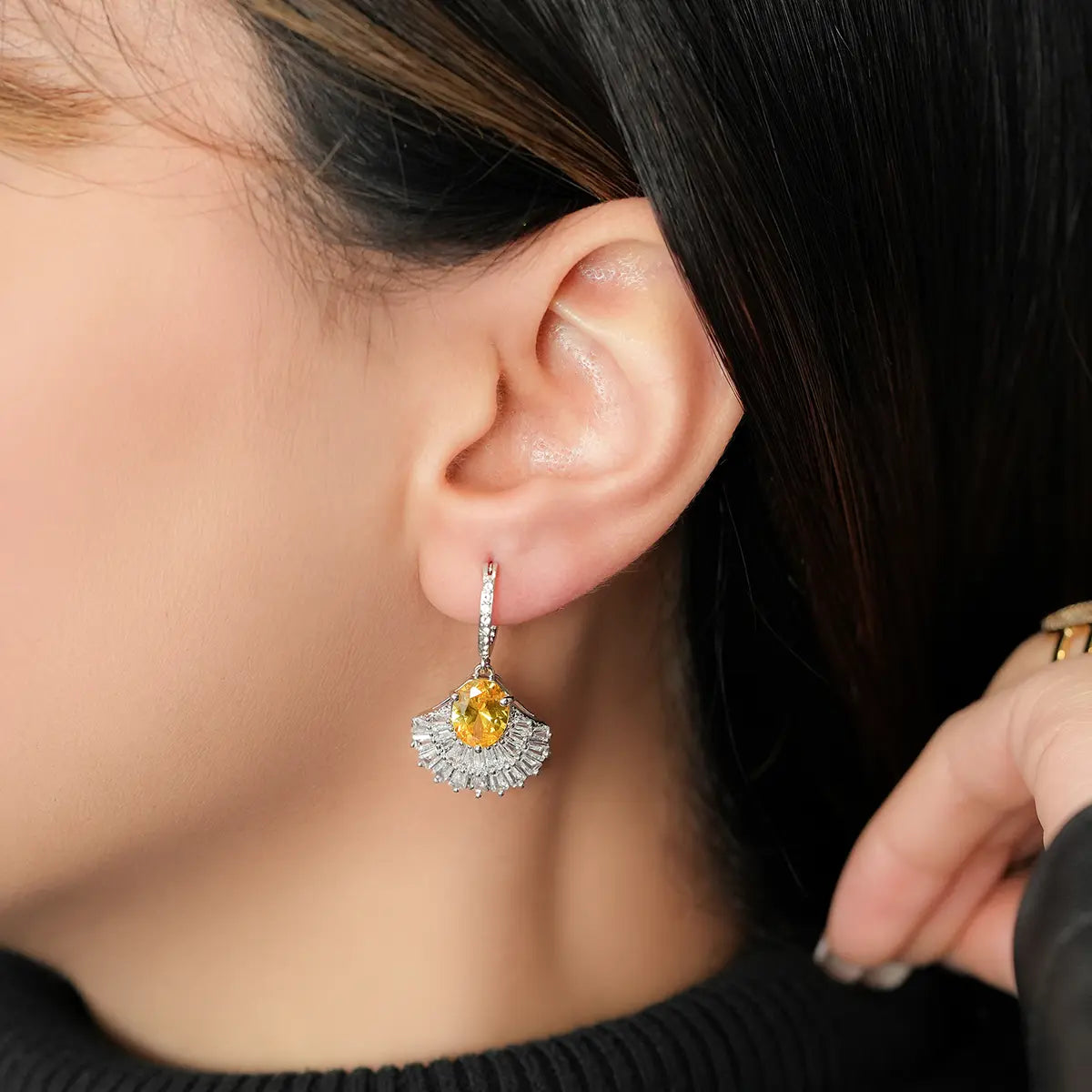 Midnight Glow drop earrings