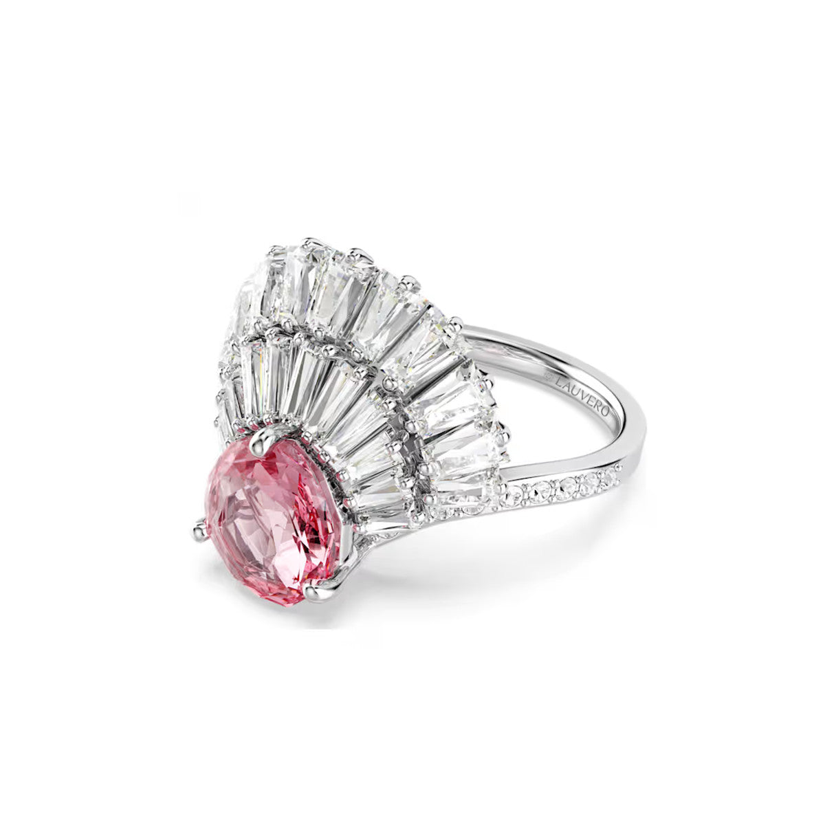 Midnight Glow Silver Swarovski Ring
